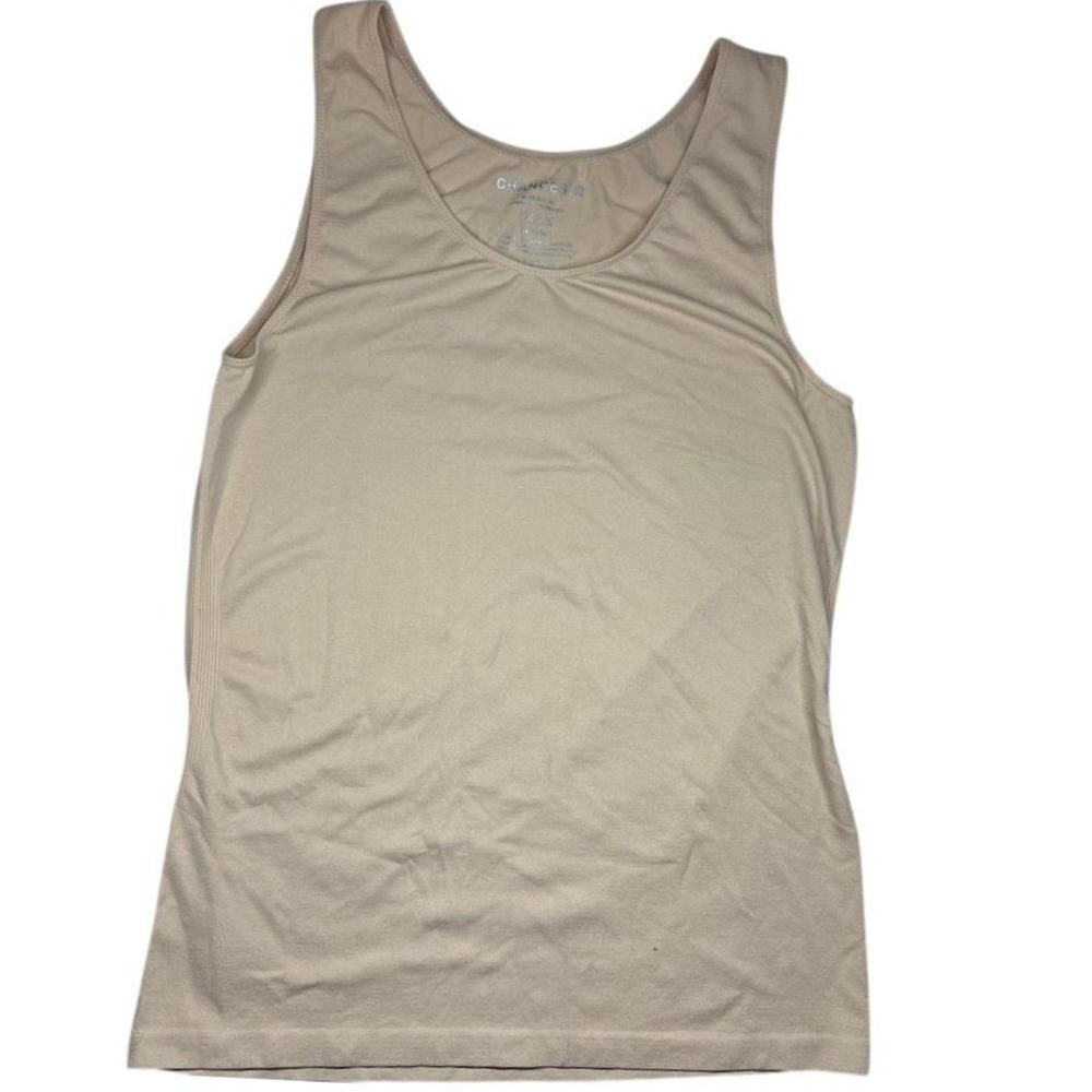 Chances R Womens Tank Top Beige Stretch Basic‎ Layering 1X 2X Neutral Plus Size